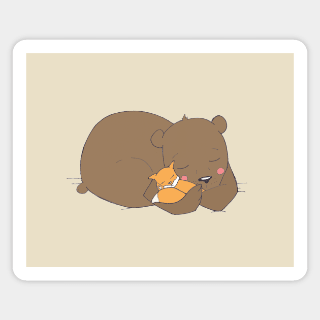 Bear & fox Sticker by marissafv